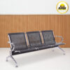 Kursi tunggu bandara 3 dudukan besi stainless warna hitam MUTOH2000