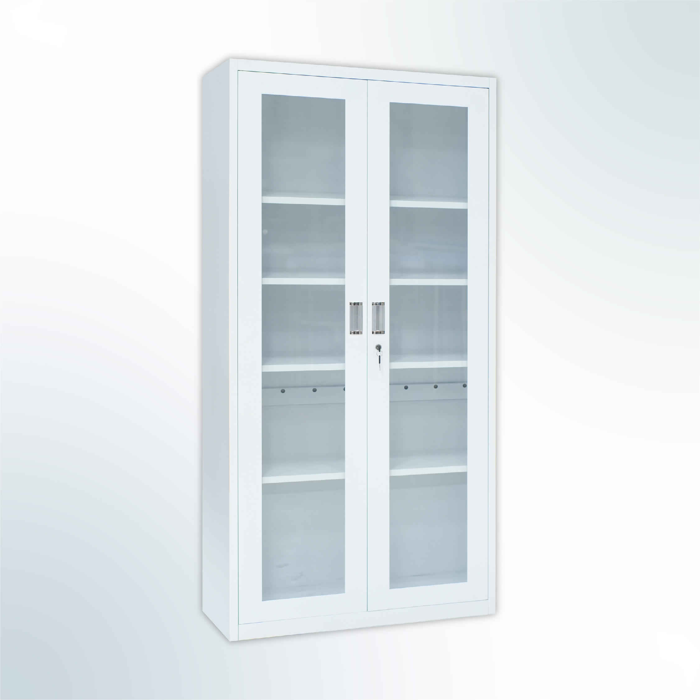 MUTOH-E WHITE| Lemari Arsip Besi 2 Pintu Swing Kaca – Putih - Gambar 2