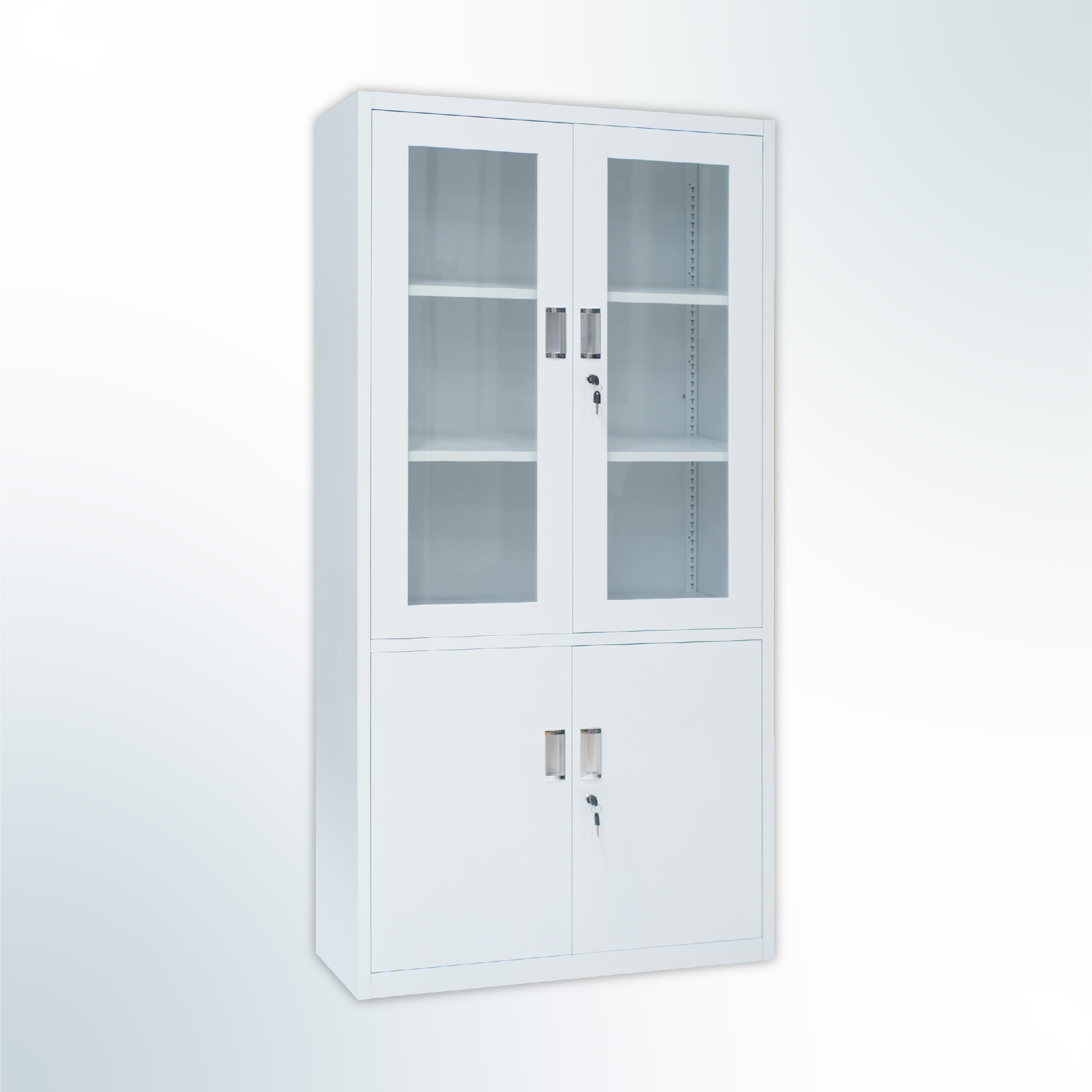 MUTOH-E WHITE | Lemari Arsip Besi 2 Pintu Kombinasi Swing – Putih - Gambar 2