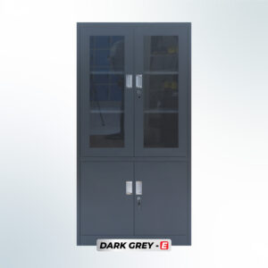 MUTOH-E DARK GREY | Lemari Arsip Besi 2 Pintu Kombinasi Swing – Abu Tua