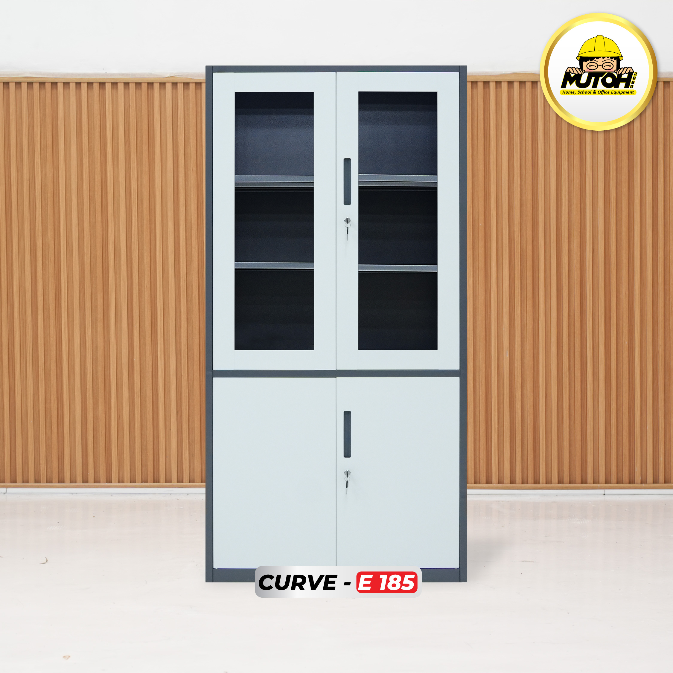 MUTOH CURVE 185 EKONOMIS | Lemari arsip besi 2 pintu swing kombinasi ayun