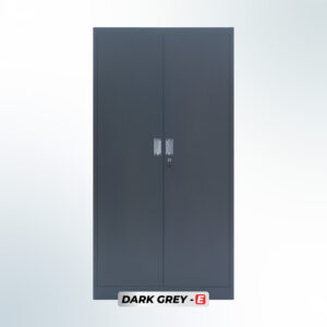 MUTOH-E DARK GREY | Lemari Arsip Besi 2 Pintu Swing Plat – Abu Tua