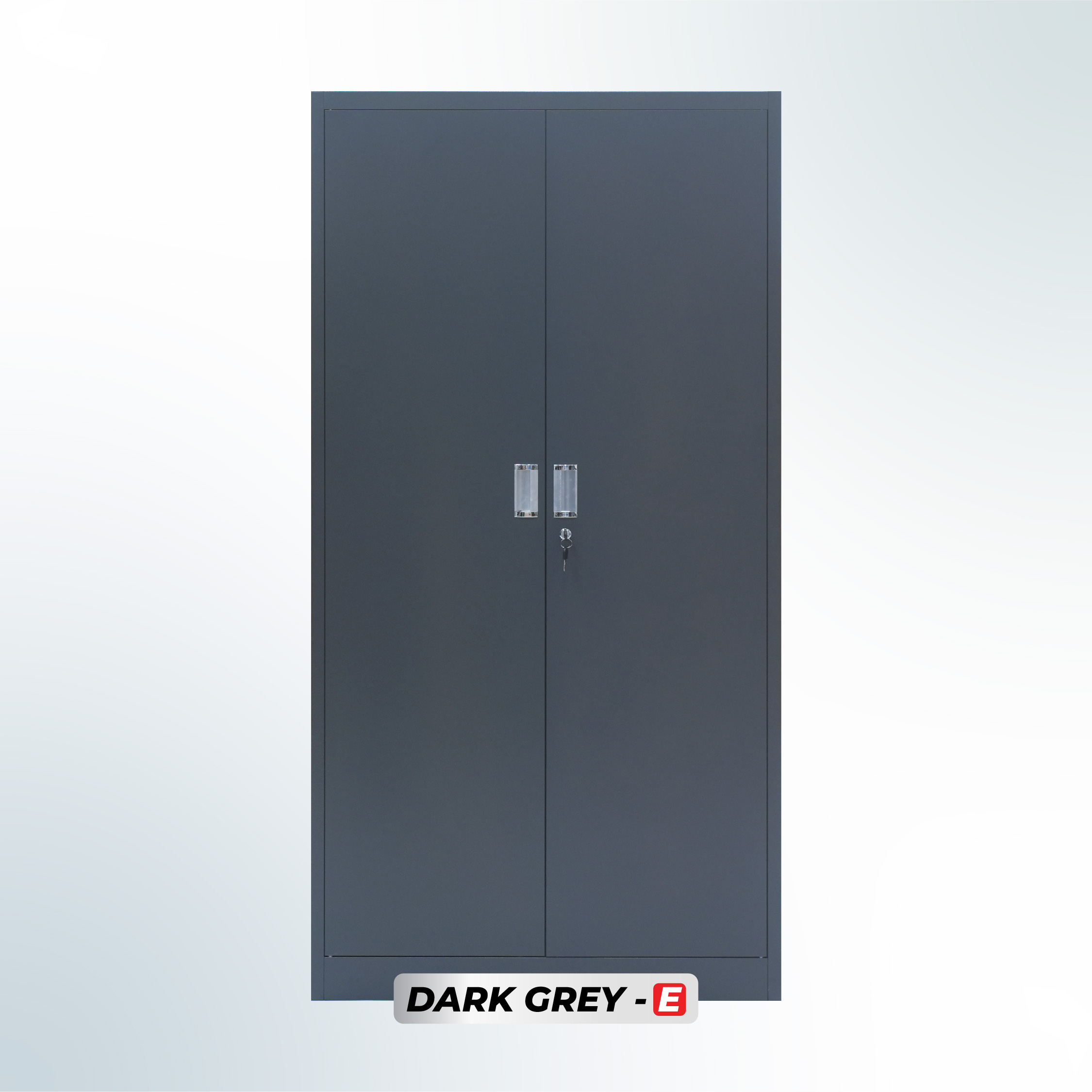 MUTOH-E DARK GREY | Lemari Arsip Besi 2 Pintu Swing Plat – Abu Tua