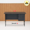 Meja Kantor 1/2 Biro MUTOH Ekonomis – Meja Tulis 120 cm 2 Laci Warna Walnut