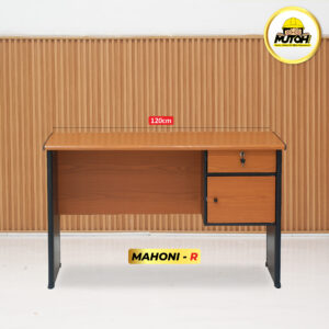 Meja kerja komputer kantor 1/2 biro 120cm 2 laci – Mahony