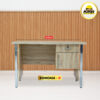 Meja Kantor 120 cm – 1/2 Biro, Kaki Chrome, Warna Sonoma