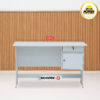 Meja Kantor 1/2 Biro MUTOH Ekonomis – Meja Tulis 120 cm 2 Laci Warna Putih