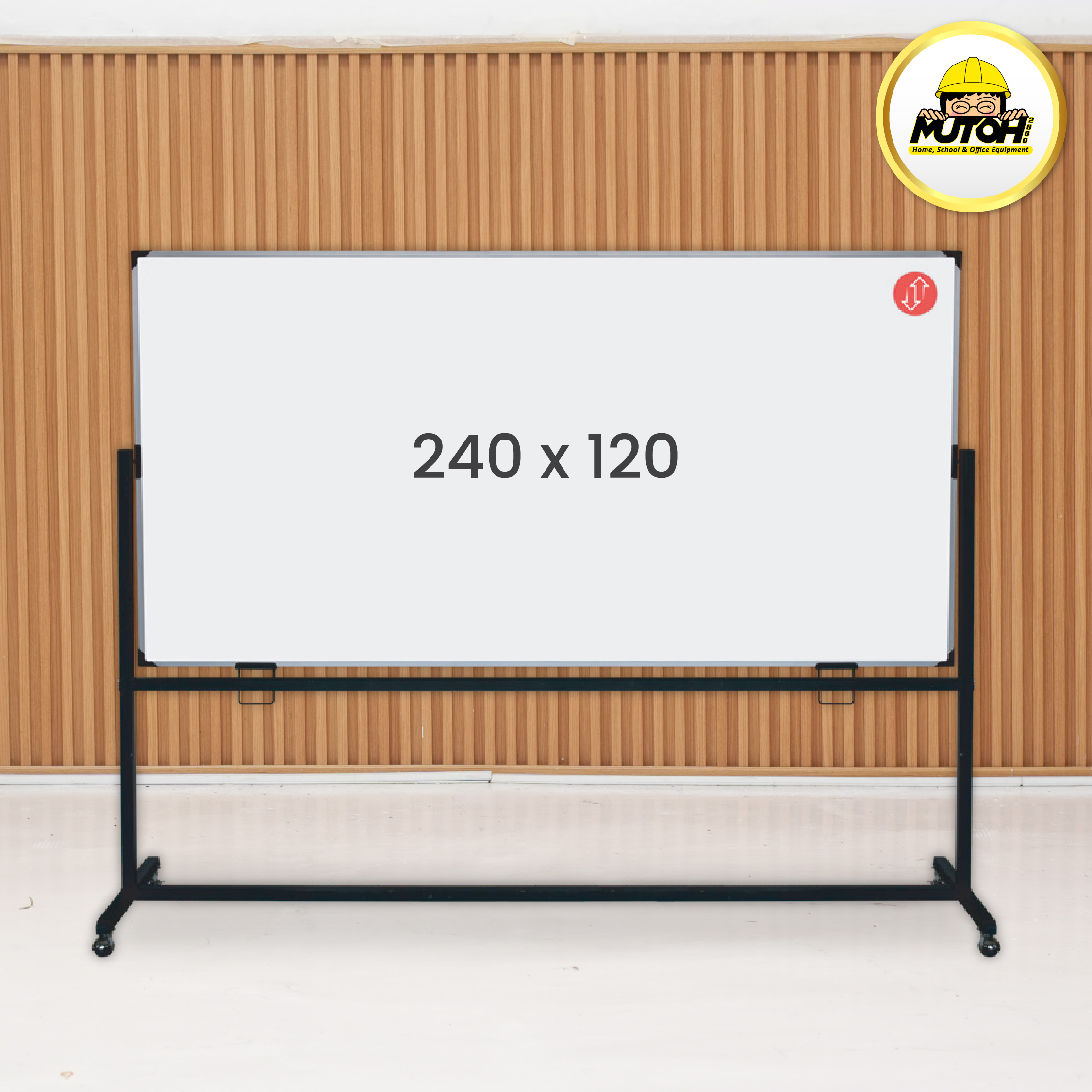 Whiteboard Standing 240 x 120 Papan Tulis + Tiang